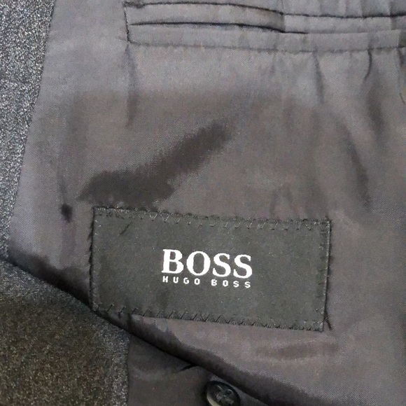 Hugo Boss Botticelli Lucca Sports Coat Size 56 Dark Gray Virgin Wool Blazer - Picture 8 of 9